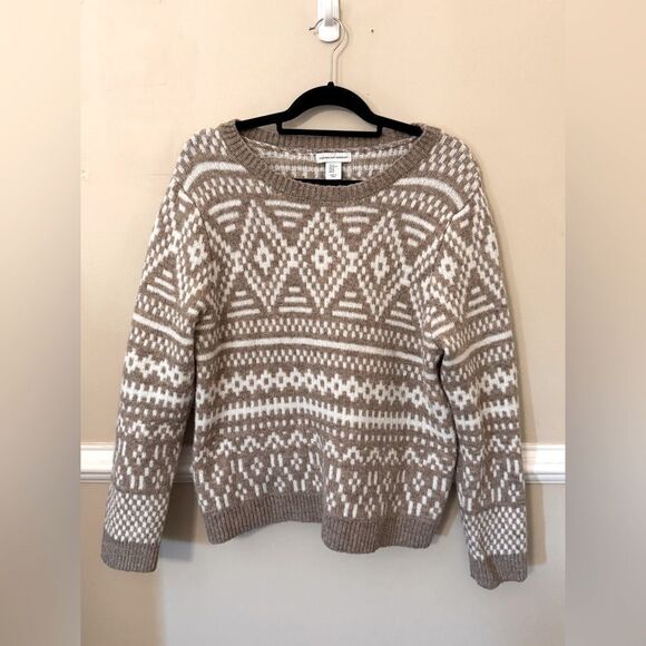 Cupcakes and cashmere Tan And White Sweater Size XL - Picture 1 of 7
